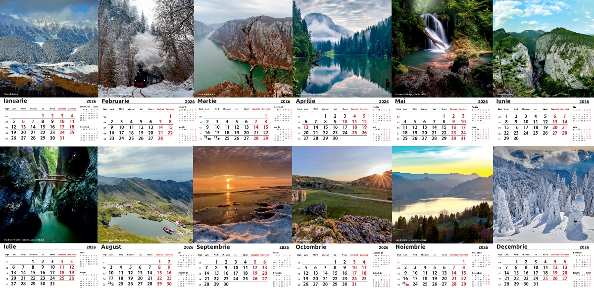 Calendar perete Peisaje Romania 2026