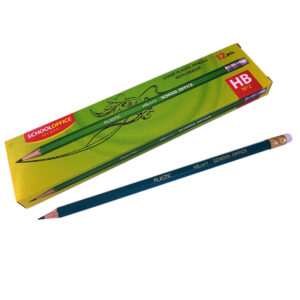 Creion HB cu guma , corp plastic, verde