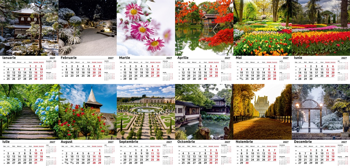 Calendar de perete flori gradini 2027