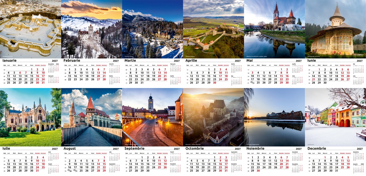 Calendar birou imagini Romania 2027