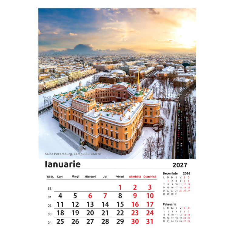 Calendar perete A3 imagini Castele europene