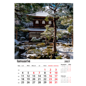 Calendar A3 perete 2027 imagini gradini si flori