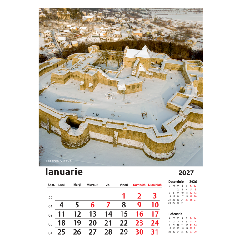 Calendar A3 perete 2027 Vestigii Romania